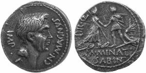 1 Fig. 2. Silver denarius of Sextus Pompey (RRC 477/1a) The Trustees of the British Museum scale 2:1 the figure of Pietas on Sextus issue and the one on his brother s coins.