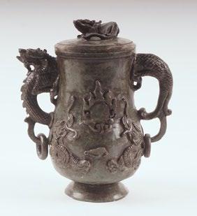 5 1126 CHINA Green stone (jade imitation) covered vase, the