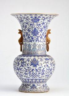 without the base: 20cm - 8 1019 CHINA Blue white porcelain vase decorated with various patterns such as