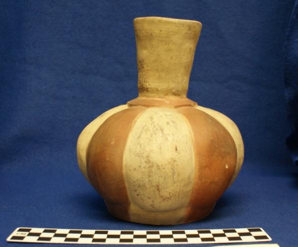254 Catalog: 14957 / Accession: 3708 Catalog Information: Catalog Book #: 5 Date of Entry: July 1913 Name and Description: Effigy Vessel = Red ware pot, resembling a lobed fruit,