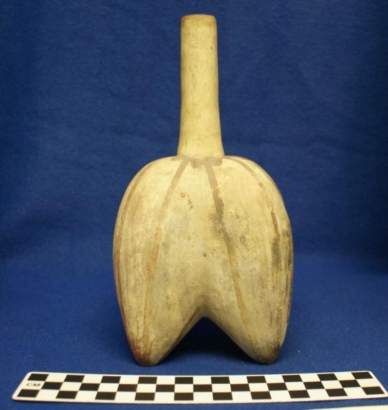 258 Catalog: 14976 / Accession: 3708 Catalog Information: Catalog Book #: 5 Date of Entry: July 1913 Name and Description: Pottery Vessel = Red ware vessel, made to resemble a fourlobed fruit,