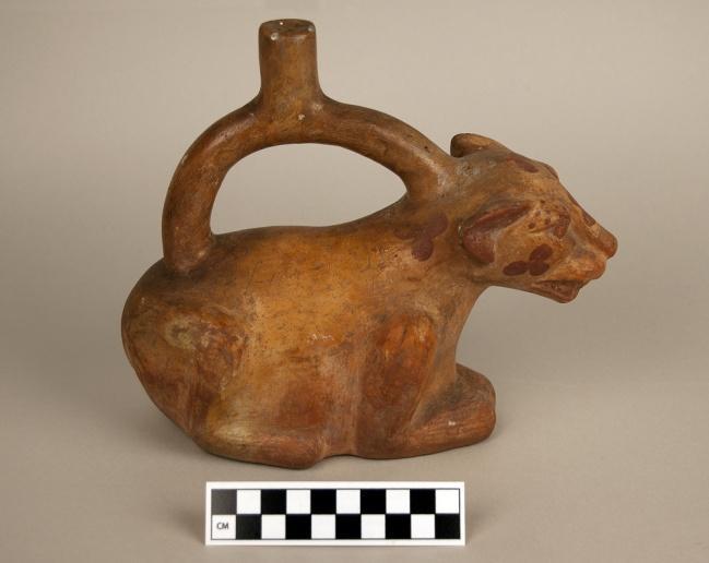 327 Catalog: 15971 / Accession: 26 Catalog Card/Inventory Information: Name = Siphonic Water Bottle (stirrup spout vessel) People = Peruvians (Mochica) Locality = Peru