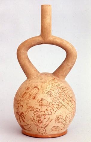 358 Object: Am1909,1218.168 Object type = vase Description = Vase (stirrup spout) made of pottery.