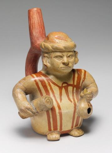 362 Accession: 64.228.21 Object Name = Portrait Head Bottle Culture/Time Period = Moche/5 th 6 th century Measurements = Overall: 12 ¾ (32.39 cm) Acquisition = Gift of Mr. and Mrs.