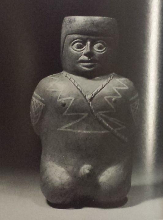 377 Pre-Columbian Art Catalog Monday, November 24, 1997 #189 Name = Mochica Prisoner Vessel Time Period = A.D. 200 500 Measurements = Height: 36.