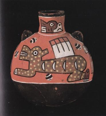 61 painted double bottles with whistles from the central coast and portray the decadence that overtook many areas conquered by the Tiwanaku and Wari cultures (Figure 20) (Sawyer 1966, 60; Sawyer