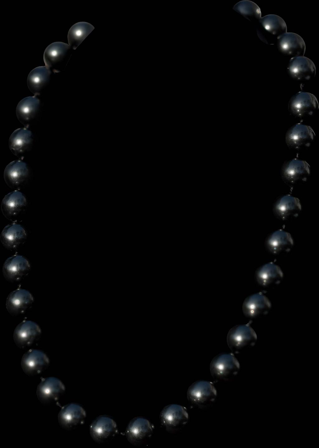 Black Shell Pearl Necklace A string of rather large round