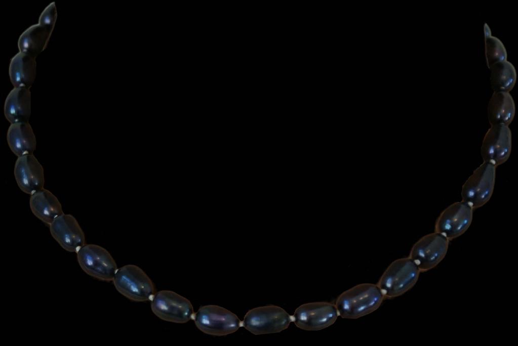 Blue oval shaped pearls