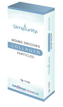 Collagens Collagen Dressing Pads & Particles Simpurity Collagen provides ingredients for tissue regeneration in phase 3 wounds and