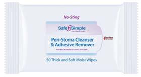 Cleanse Peri-Stoma Cleanser & Adhesive Remover ALCOHOL FREE! Use these soft wipes to breakdown and remove adhesives, dirt and oils from peri-stomal skin. Does not leave an oily residue.