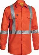 Style: BS6895 / Colours:,, Bottle / Sizes: S-6XL Bisley 3M Taped Hi-Vis Drill Shirt (BT6482) 100% Cotton Pre-shrunk Drill 190gsm. 3M 8910 Reflective Taped Hoop pattern.