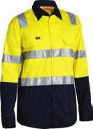 Style: BT6456 / Colours:,, Bottle / Sizes: XS-6XL Bisley 3M Taped Hi-Vis 2 Tone Drill Shirt (BT6432T) 100% Cotton Pre-shrunk Drill 155gsm with 100% Cotton open mesh 200gm.