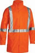 Style: BJ6968T / Colours: / Sizes: XS-6XL Bisley Taped 2 Tone Hi-Vis Rain Shell Jacket (BJ6966T) 300D oxford polyester, PU coated (breathable), 100% polyester mesh lining.