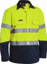 Style: BS8082T / Colours:, / Sizes: S-6XL Bisley Womens Flame Resistant 2 Tone Taped Hi-Vis Vented Long Sleeve Shirt (BL8082T) TenCate Tecasafe Plus 700 FR Modacrylic Lyocell Aramid 238gsm