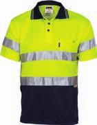 WORKWEAR White Bottle Green DNC Hi-Vis Polo Shirt with Tape (3911) Fluorescent 100% polyester Hi-Vis