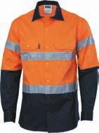 Style: 3825 / Colours:,, Green, / Sizes: S-5XL, 7XL DNC Hi-Vis Drill Shirt (3536) 190gsm cotton drill.