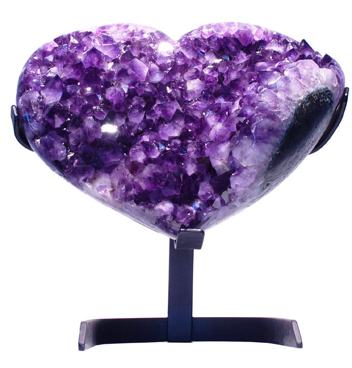 AMETHYST GEODE HEART The beautiful amethyst cluster heart originates from the city of Ametista do Sul in the ian state of Rio Grande do Sul.