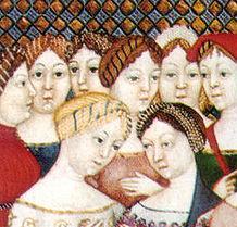 Italian - First half of the 15th Century Wrapped hair styles,