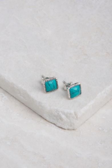 E1045 Small Turquoise Post Earrings, Turquoise.