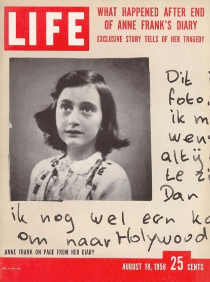 Jews to the Bergen-Belsen camp, where she died of typhus in March 1945. [Image] A 1958 life magazine cover.