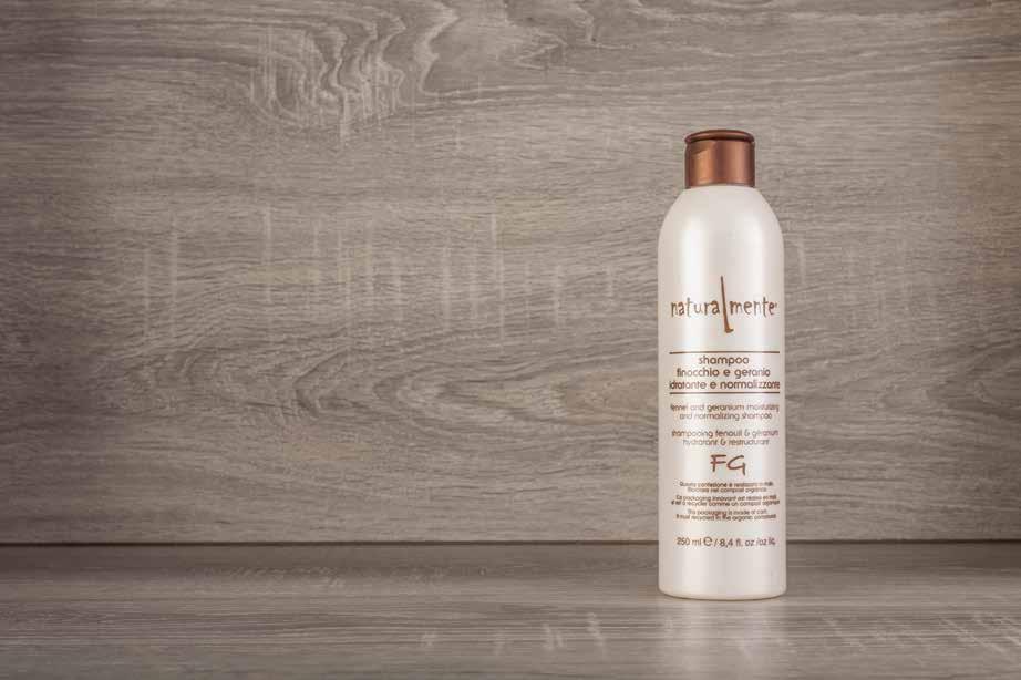 Moisturizing and Normalizing Fennel and Geranium Shampoo 100% vegetable-based shampoo that is an excellent moisturizer for dry, treated and lifeless hair.