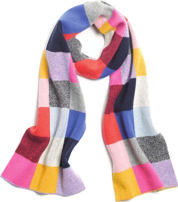 Pick up a scarf in a bright colour to add cheer to