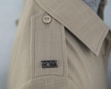 bottom edge of letters 10mm above shoulder seams Rank Slide: khaki cotton fabric rank slide for shoulder strap -