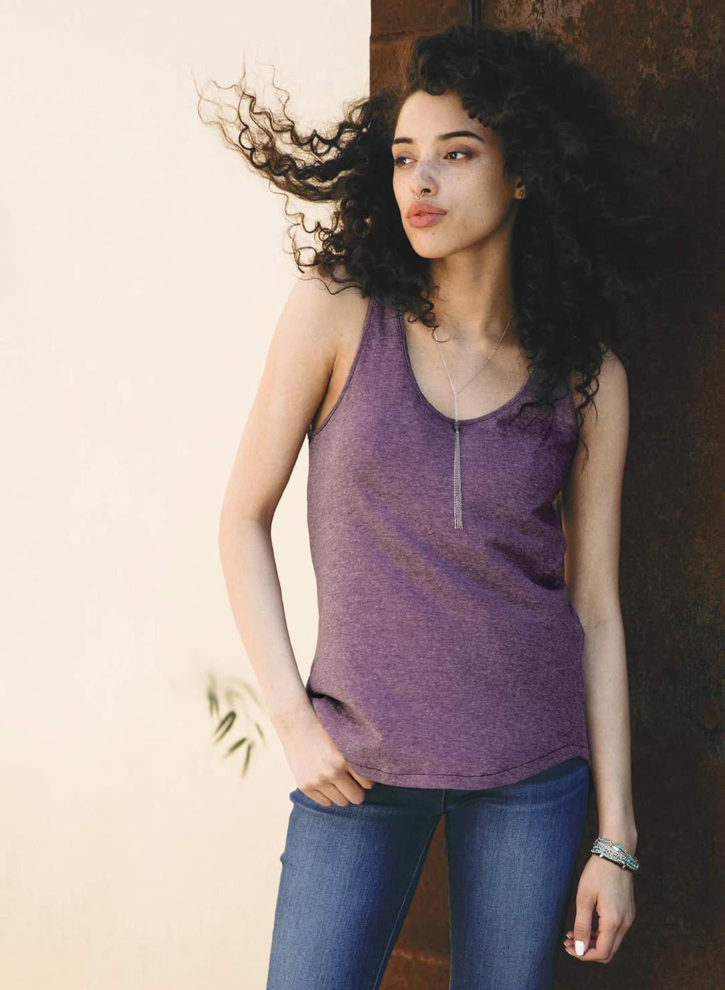 NEW! BACKSTAGE VINTAGE 50/50 TANK A loose fit, a high-low hem and a lower scoop neckline give this tank a flattering