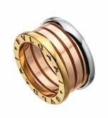 The new ring is also presented in a two-gold edition white and pink gold and a version to swing from two fancy pendants. In the daring spirit of gold juxtaposition, this new B.