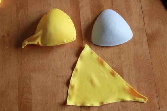 Rikku Cosplay Bikini Top To make the bikini top, I cut out four triangle shaped pieces of fabric with one point a few inches longer than