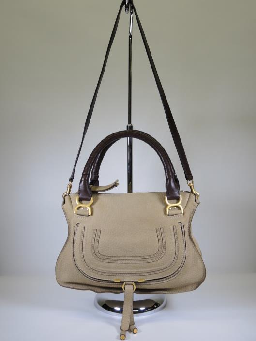 CHLOÉ Olive Beige Medium Marcie Satchel Retails for $1990, sold in one day for $899. 09/09/17 From 2011, this Chloé Marcie satchel is brand new with tags.