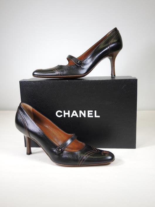 CHANEL 2003 Black and Rust Stitched Mary Jane Size 6 Sold in one day for $229. 09/05/17 The Mary Jane style will never go out of style and will give your outfits a hint of vintage femininity.