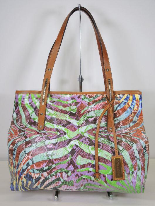 JIMMY CHOO Multi-Colored Scarlet Large Printed Tote Retailed for $895, sold in one day for $399.