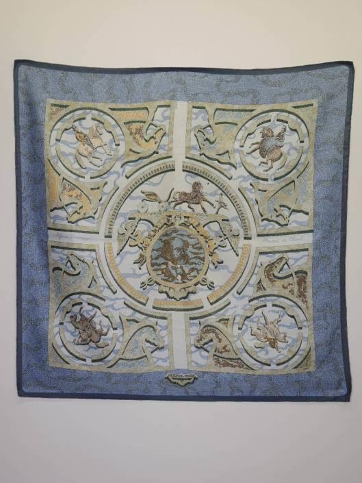 HERMÈS Powder Blue and Beige Alfred Dedreux Peintre du Cheval Silk Scarf Sold in one day for $249. 10/21/17 Designed by Zoé Pauwels in 1993 for acclaimed painter of horses, Pierre-Alfred Dedreux.