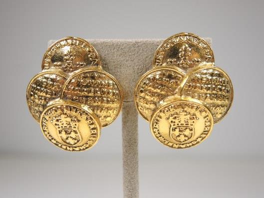 CHANEL Season 28 Gold-Tone Quadruple Coin Clip Earrings Sold in one day for $329.