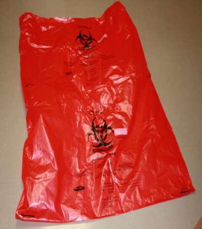 Biological Waste Disposal /Supplies Biological Waste Bags Biological waste bags must be labeled with a biohazard symbol and are required to be red or orange in color Investigators or the