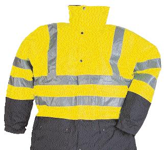 152Z Orleans 152Z A2NI4 278 hi-vis yellow/navy Ultratex hi-vis 2-colour jacket foldaway hood in collar with drawstring /