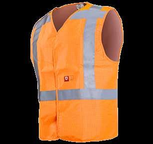 Raufar Bestseller 308AA2PX8 Flame retardant and anti-static hi-vis waistcoat (RWS) HI-VIS V-neck Closure with touch and close fastening Without