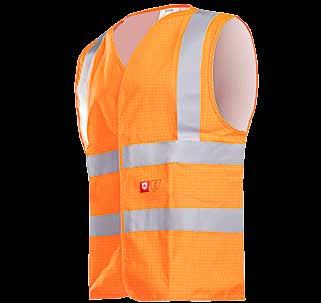 Hellisan 307AA2PX8 Flame retardant and anti-static hi-vis waistcoat V-neck Closure with touch and close fastening Without  FR1 Hi-Vis Red BODYWEAR