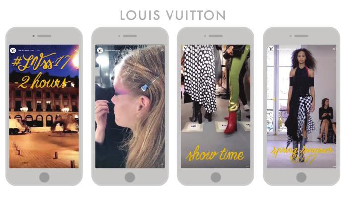 2017 Immersive Full Screen Experiences with Stories Louis Vuitton uses Instagram Stories to immerse followers in the brand experience.