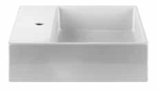 450 x 450 x 80 h mm 37535 No hole for tap 37536 Ceramic wall-mounted or counter washbasin with 