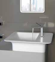 500 x 700 mm 42005 Wall-mounted or deck-mounted washbasin in Cristalplant (matt white) with overflow. Waste not included.