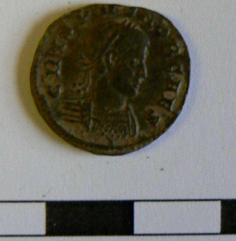 The other coin, extremely well-preserved, is from ditch fill 1809 (Trench 18), and has been identified as an issue of Crispus, the eldest son