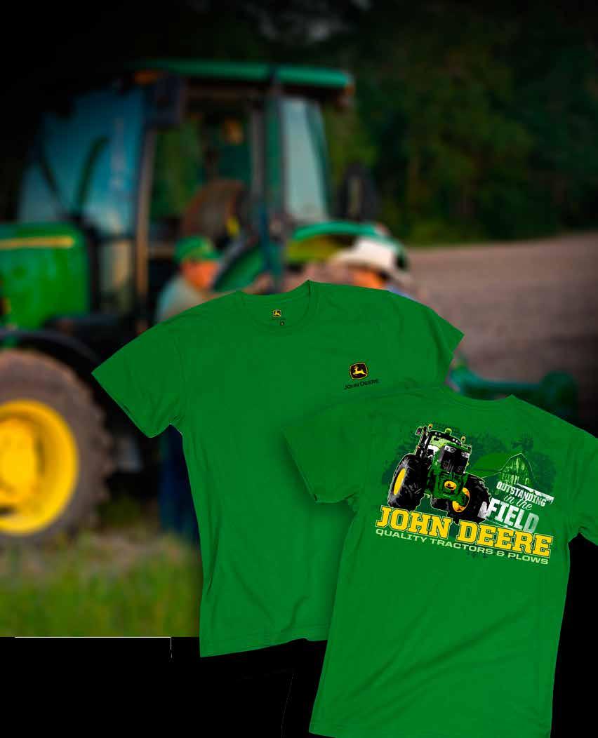 MEN'S APPAREL OPEN STOCK Our John Deere 1300 style tee shirts are crafted from 100% premium ringspun cotton for a softer feel.