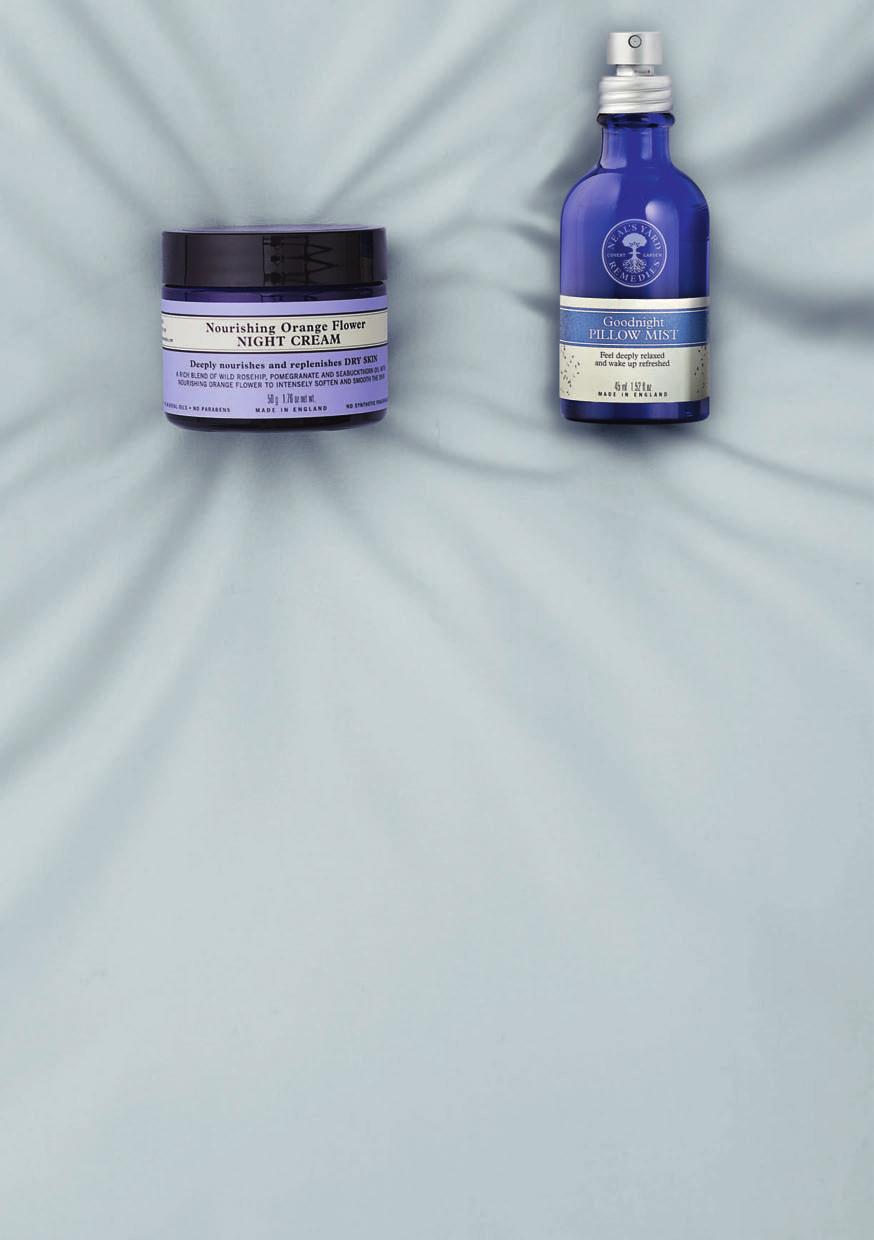 See our main catalog for information on our Beauty Sleep range featured on the front NOURISHING ORANGE FLOWER NIGHT CREAM Replenishes dry skin overnight to keep it soft and supple. $44 / 1.