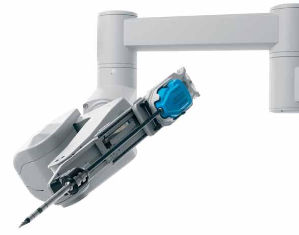 Technical Photo courtesy of Intuitive Surgical, Inc., 2009 da Vinci S Instrument Arm angled.