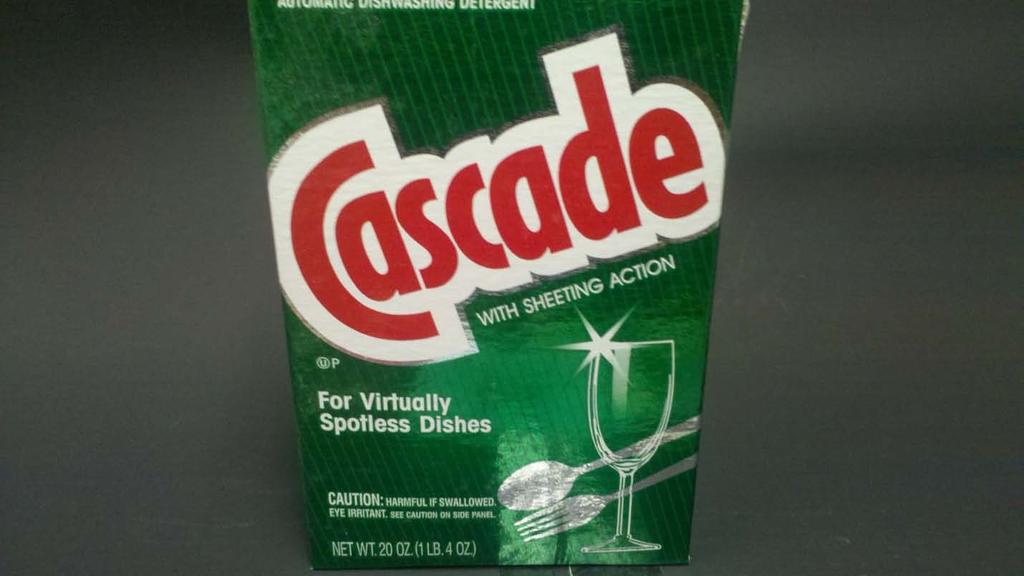 Chemical Name: Dishwasher Detergent Manufacturer: Cascade Container