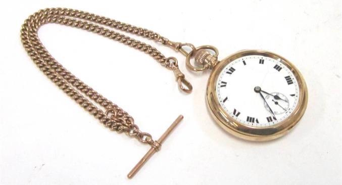 top wind movement, the case hallmarked for Birmingham, 1923, the chain 39.