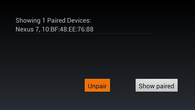 Then click "Unpair" button, the selected device will disappear,