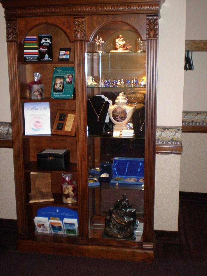 Customer Spotlight: Schnider Funeral Home, Great Falls, MT Keepsake Cabinet in the Lobby of the Schnider Funeral Home.